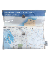 Map wallet with 'National Parks & Reserves Western Australia' on a white background
