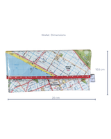 Recycled Street Map Wallet - Lyssy May Handmade Wallet recycled map of Albert Park, Middle Park, South Melbourne, Port Melbourne