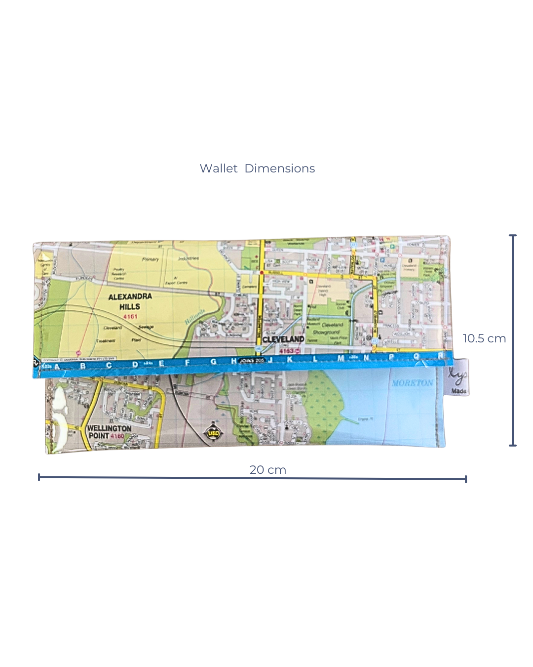 Recycled Street Map Wallet - Alexandra Hills, Wellington Point, Ormiston, Cleveland