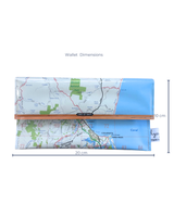 Recycled Street Map Wallet - Southern Gold Coast and Tweed - Burleigh to Mooball