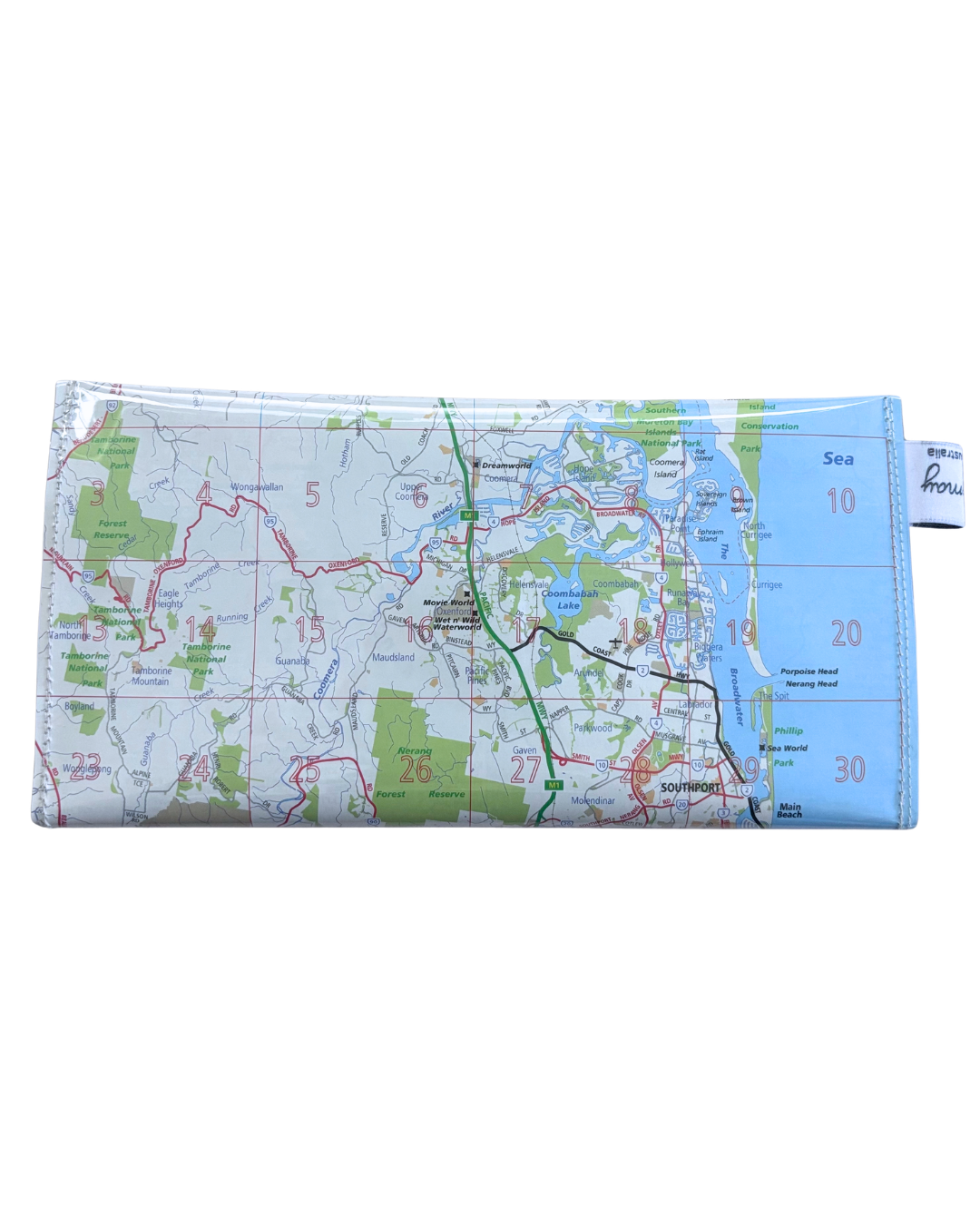 Recycled Street Map Wallet - Gold Coast - Stapylton to Robina