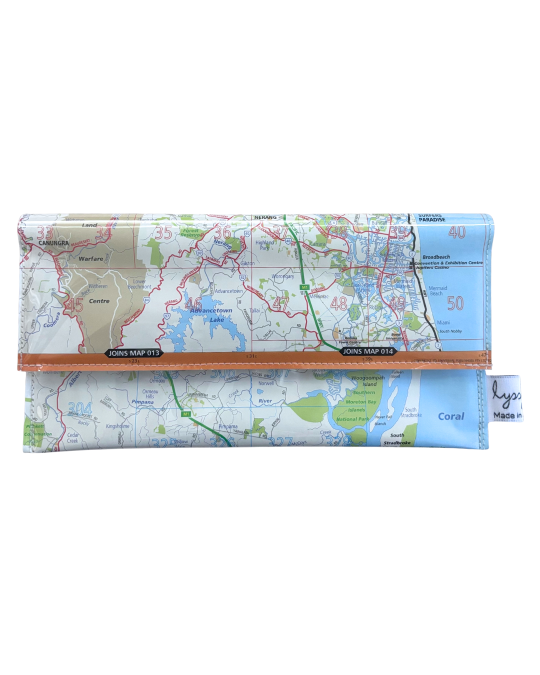 Recycled Street Map Wallet - Gold Coast - Stapylton to Robina