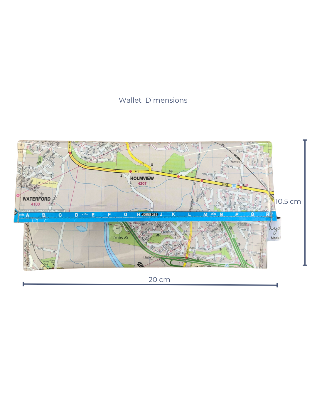 Recycled Street Map Wallet - Loganholme, Holmview, Edens Landing, Bethania, Tanah Merah