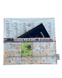 Recycled street map wallet featuring Melbourne city streets Spencer, Queen, La Trobe, and Flinders with clear PVC cover and magnetic closure