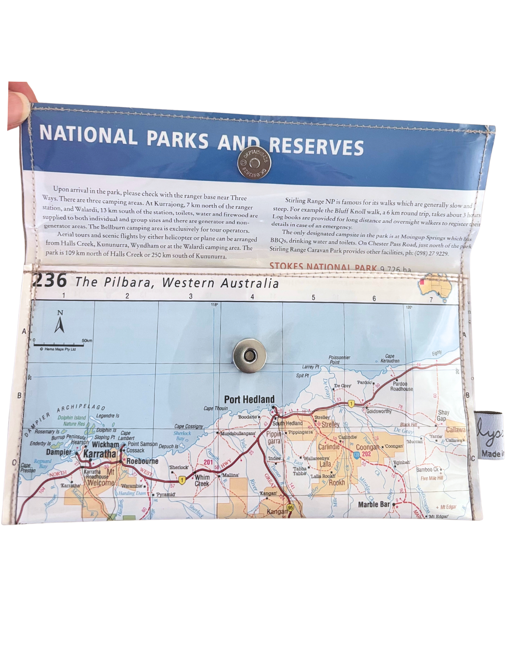 Recycled Map Wallet - WA - Pilbara, Port Headland, Karratha