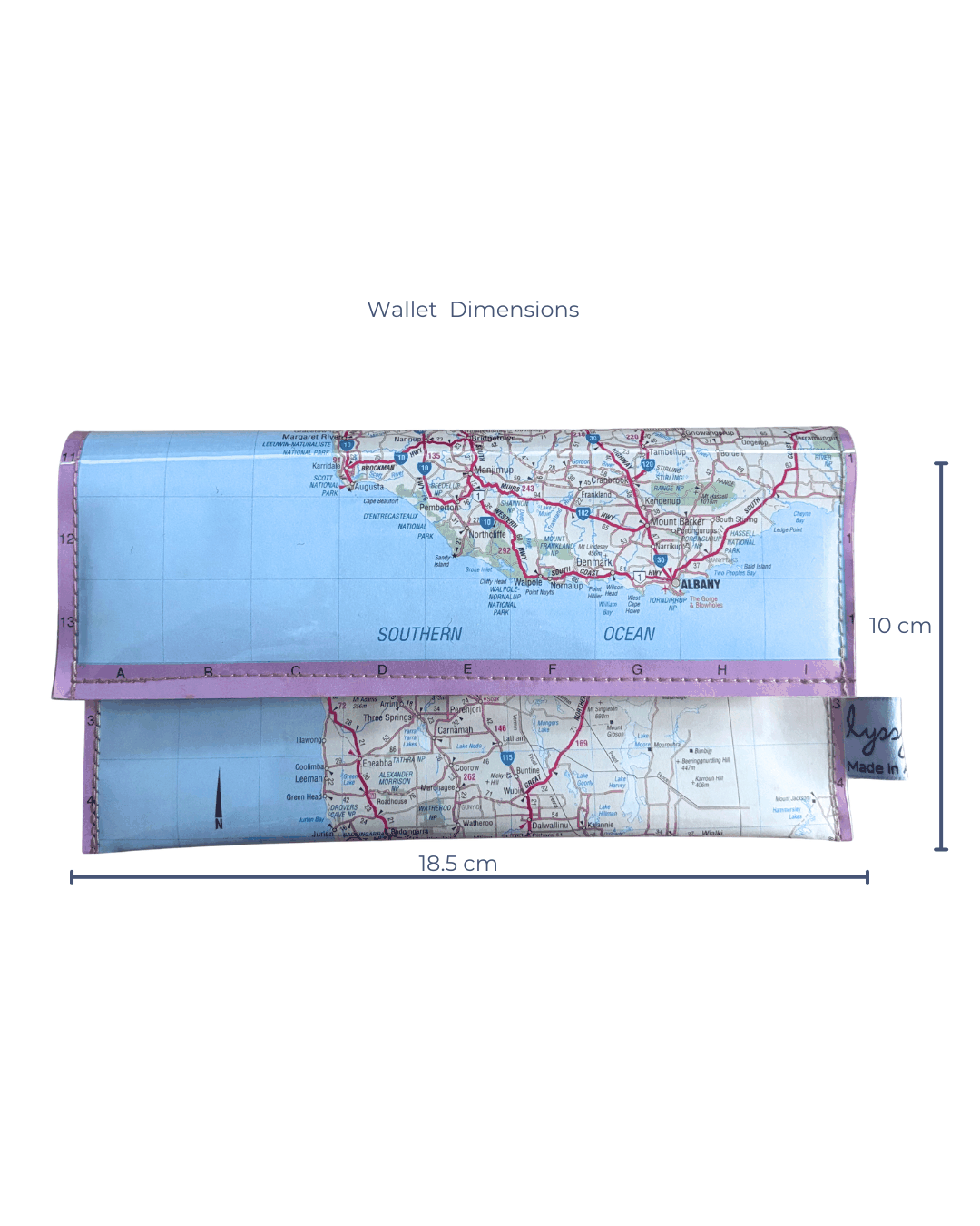 Recycled Map Wallet - WA South West - Explore Australia