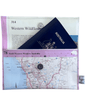 Recycled map wallet made from 1995 Explore Australia map featuring South West WA and wildflowers design