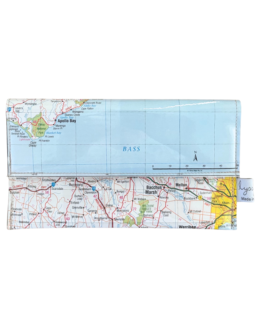 Recycled Map Wallet - VIC - Ballarat, Geelong, Apollo Bay, Sorrento