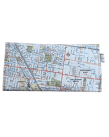 Recycled Map Wallet by LyssyMay Melbourne suburbs including Bentleigh. Back view of wallet.