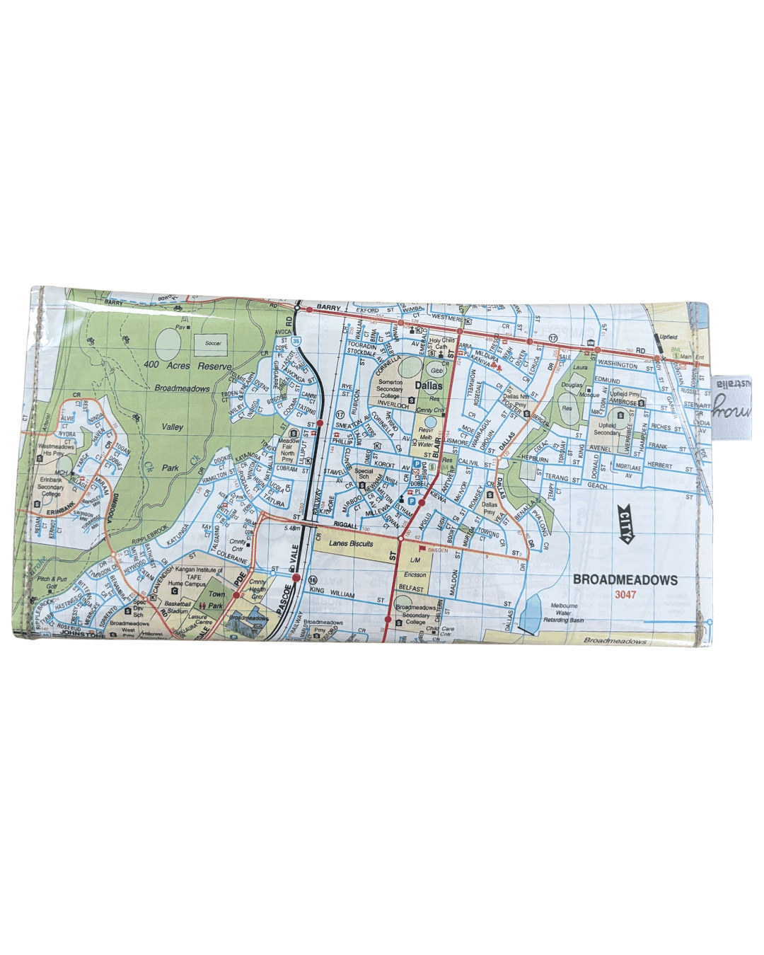 Recycled Street Map Wallet - Broadmeadows, Meadow Heights, Coolaroo