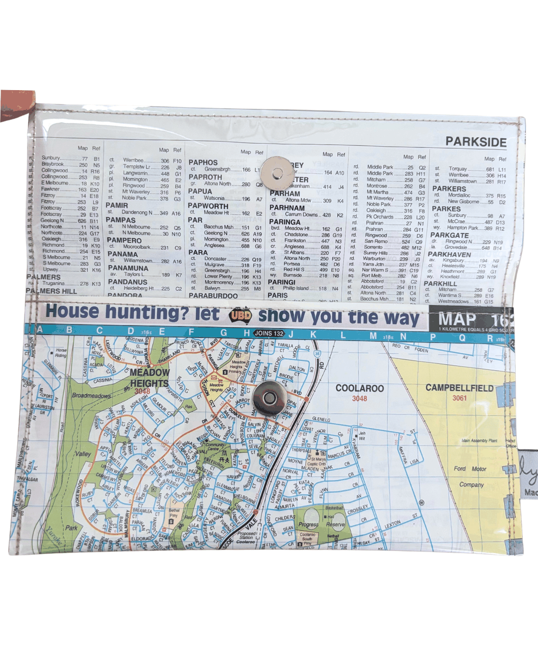 Recycled Street Map Wallet - Broadmeadows, Meadow Heights, Coolaroo