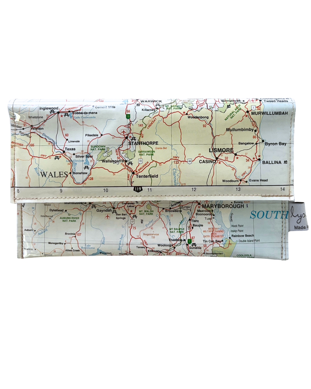 Recycled Map Wallet - Byron to Bundaberg