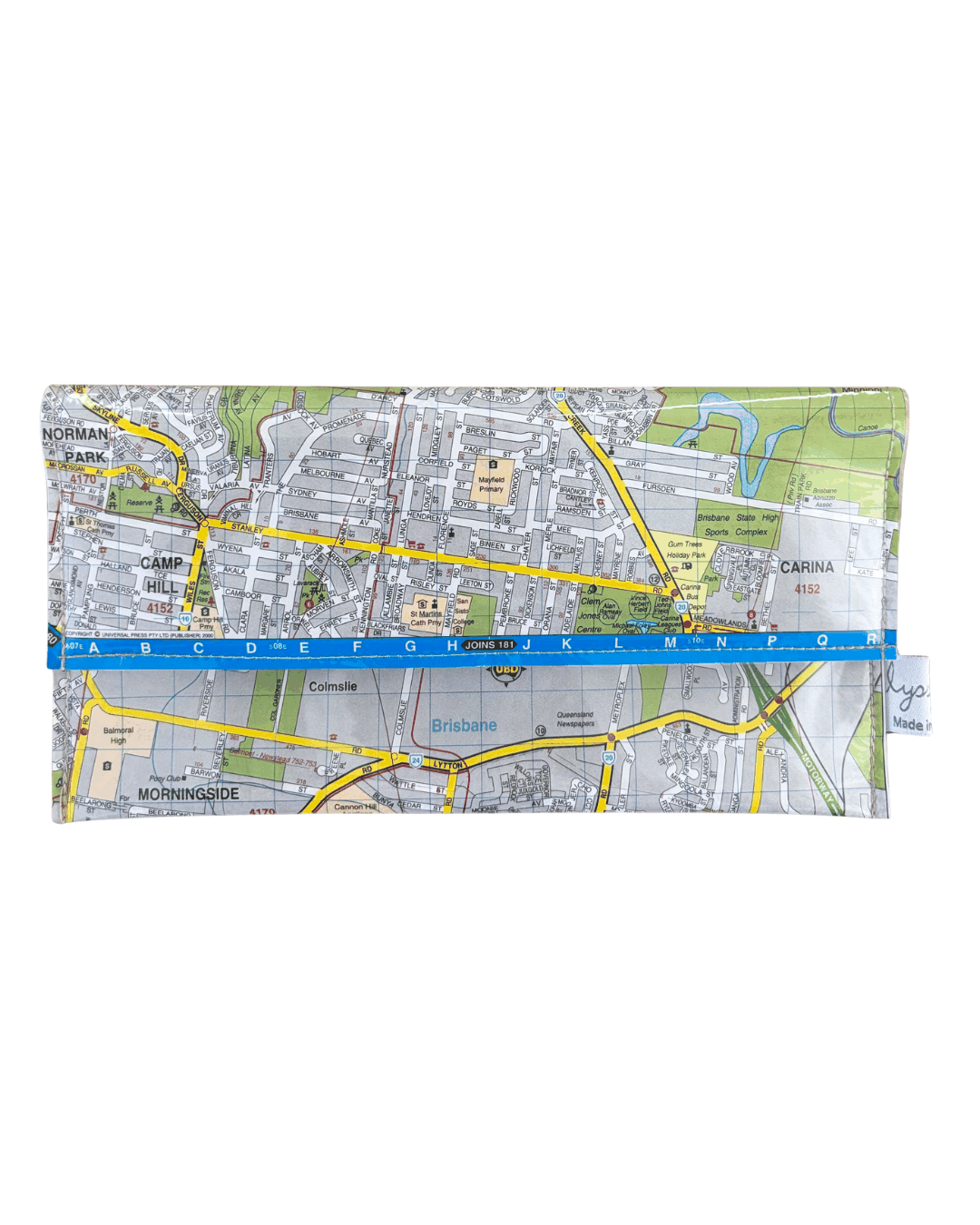 Recycled Street Map Wallet - Cannon Hill, Carina, Morningside, Colmslie