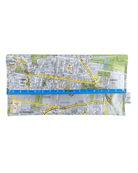 Recycled Street Map Wallet - Cannon Hill, Carina, Morningside, Colmslie