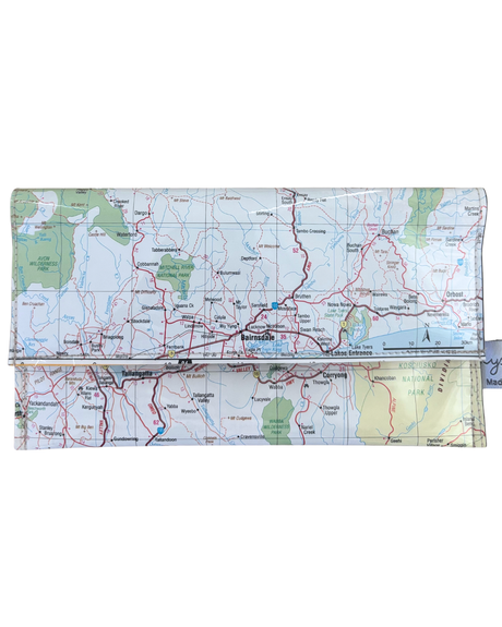 Recycled Map Wallet - VIC - Bairnsdale, Myrtleford, Wodonga, Albury