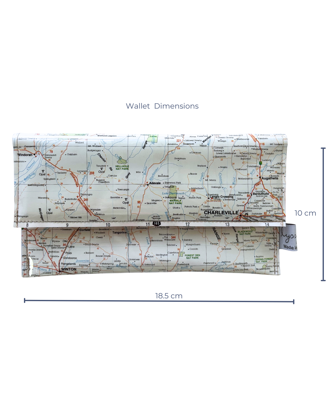Recycled Map Wallet - Charleville, Longreach, Blackall, Winton