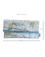 Recycled Map Wallet by LyssyMay Melbourne suburbs including Box Hill. Dimensions of 20 cm by 10 cm.
