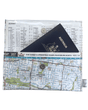 Recycled street map wallet featuring Doncaster, Blackburn, and Box Hill Melbourne suburbs made from vintage map pages