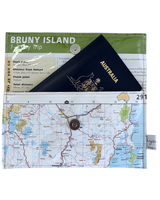 Recycled Map Wallet - Tasmania East Coast - Hobart, Swansea, Bruny Island