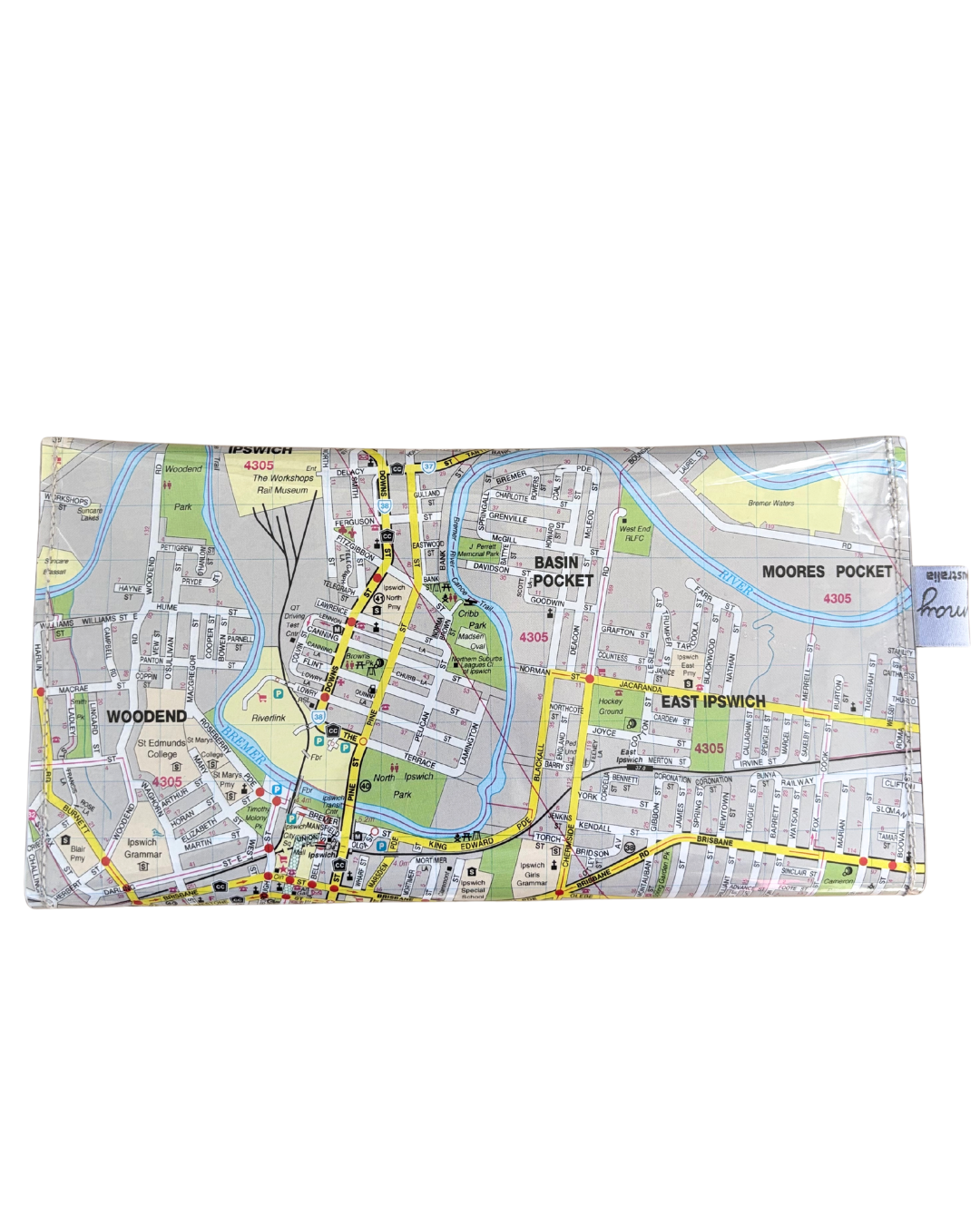 Recycled Street Map Wallet - Ipswich and Surrounds