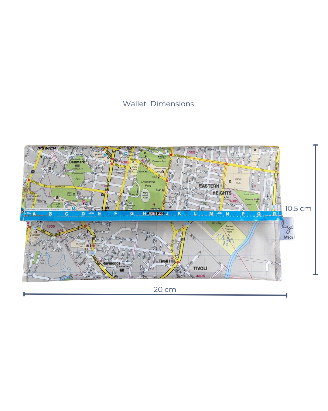 Recycled Street Map Wallet - Ipswich and Surrounds