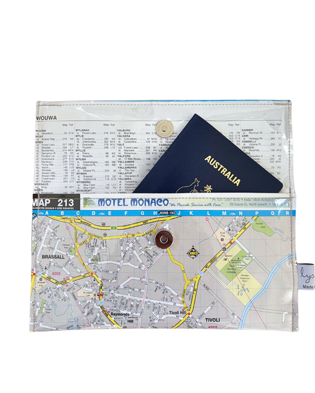 Recycled Street Map Wallet - Ipswich and Surrounds