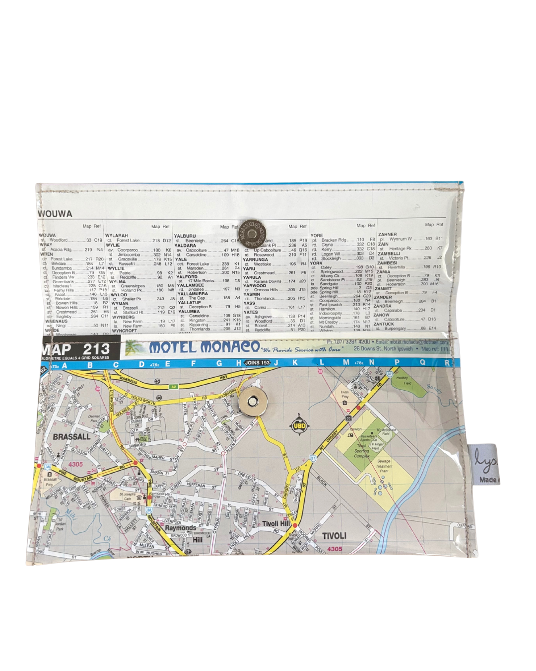 Recycled Street Map Wallet - Ipswich and Surrounds