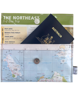 Recycled Map Wallet - TAS - Launceston, Flinders Island, Swansea, St Helens