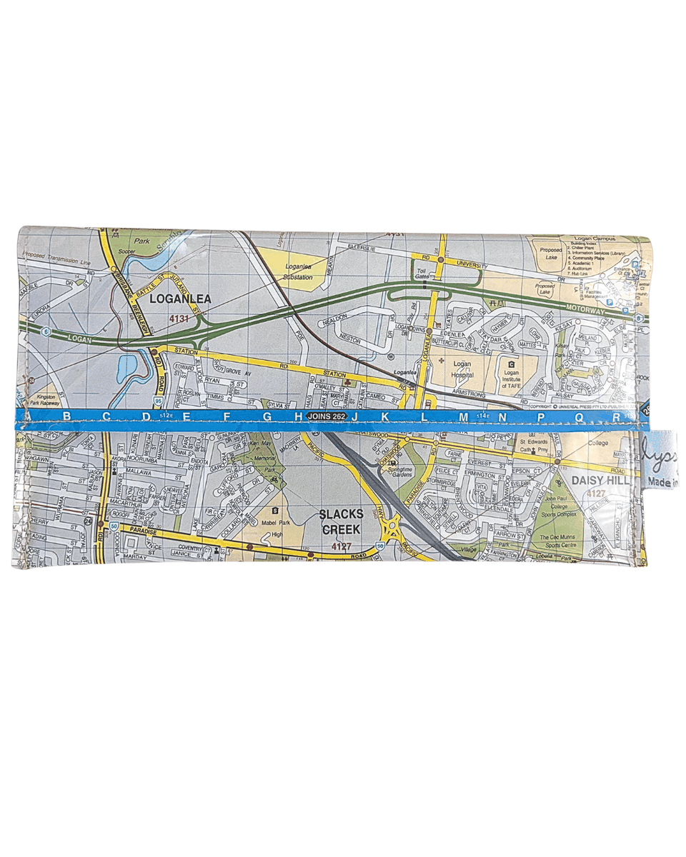 Recycled Street Map Wallet - Unique Brisbane Suburbs Collectible ...