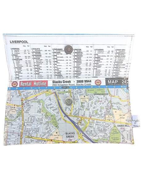 Recycled Street Map Wallet - Loganlea, Meadowbrook, Slacks Creek, Springwood