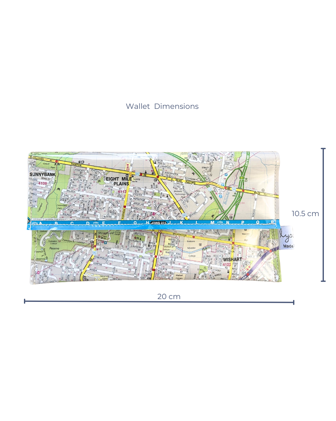Recycled Street Map Wallet - Mount Gravatt, Mansfield, Eight Mile Plains, Wishart