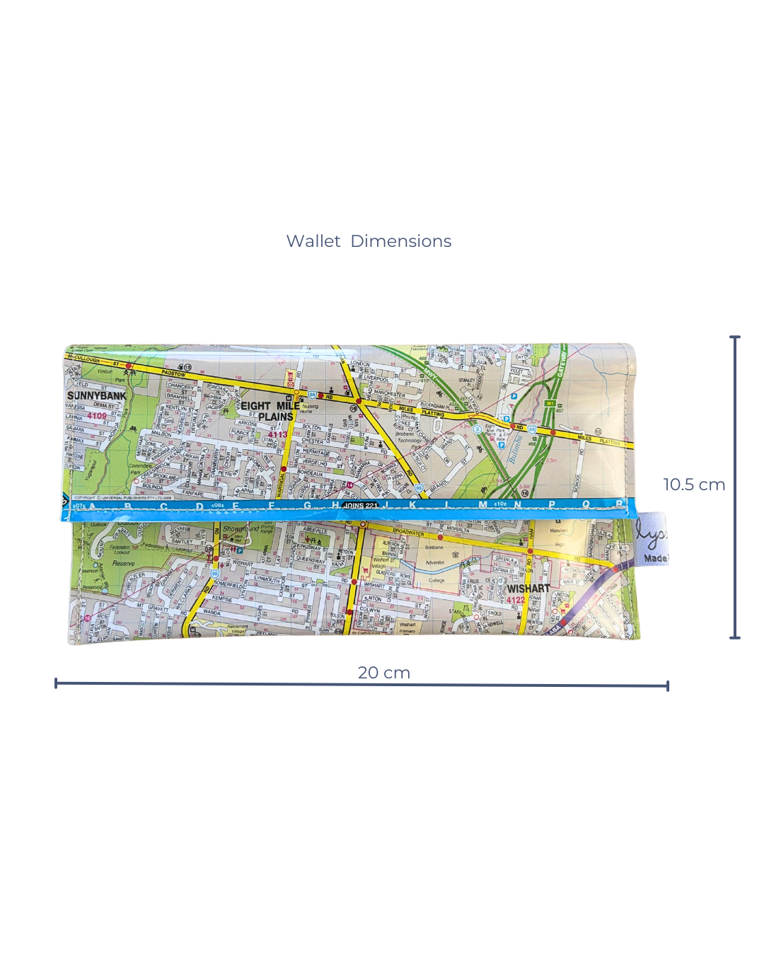 Recycled Street Map Wallet - Mount Gravatt, Mansfield, Eight Mile Plains, Wishart