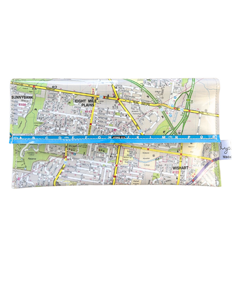 Recycled Street Map Wallet - Mount Gravatt, Mansfield, Eight Mile Plains, Wishart