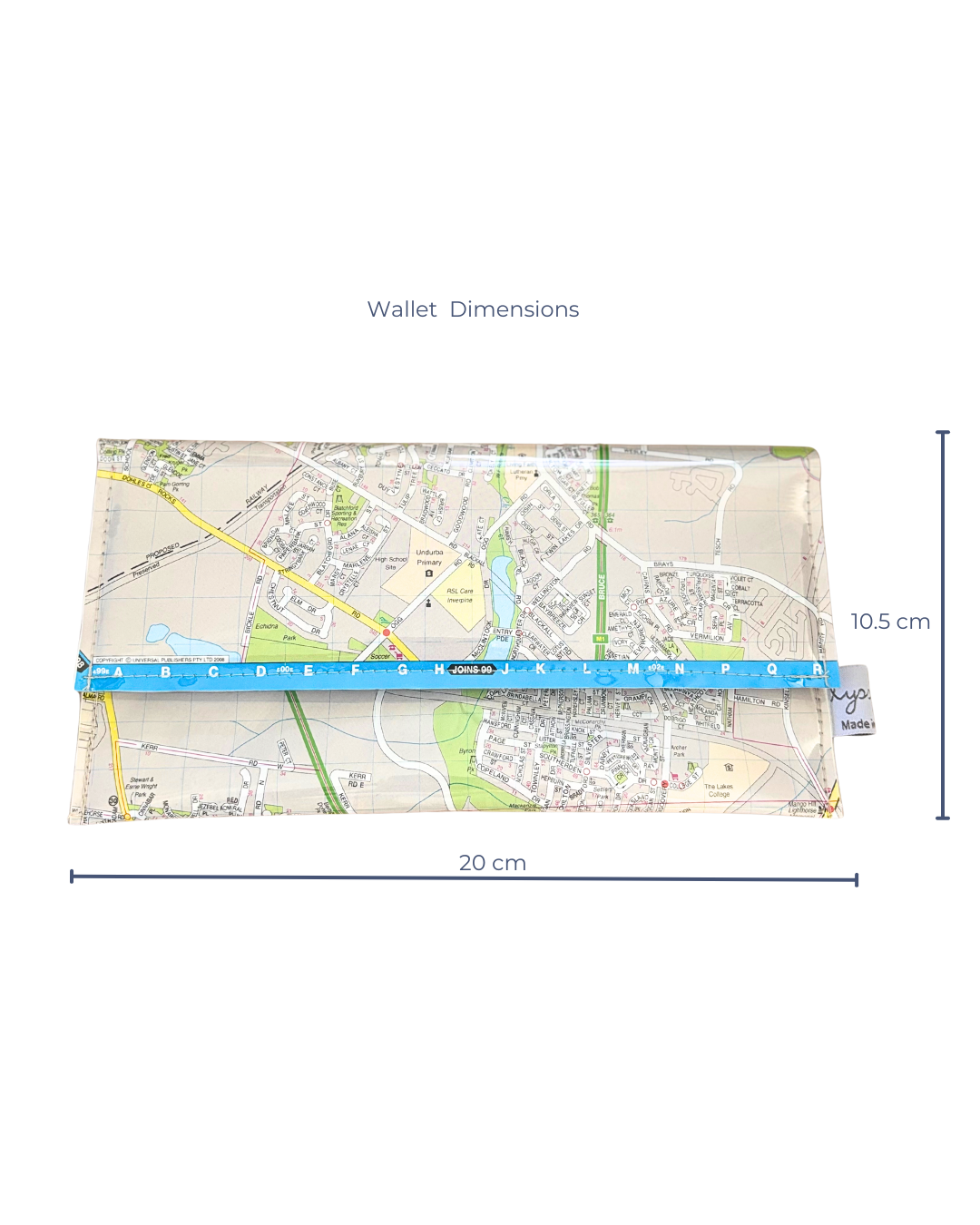 Recycled Street Map Wallet - Murrumba Downs, Griffin, North Lakes, Kallangur, Dakabin