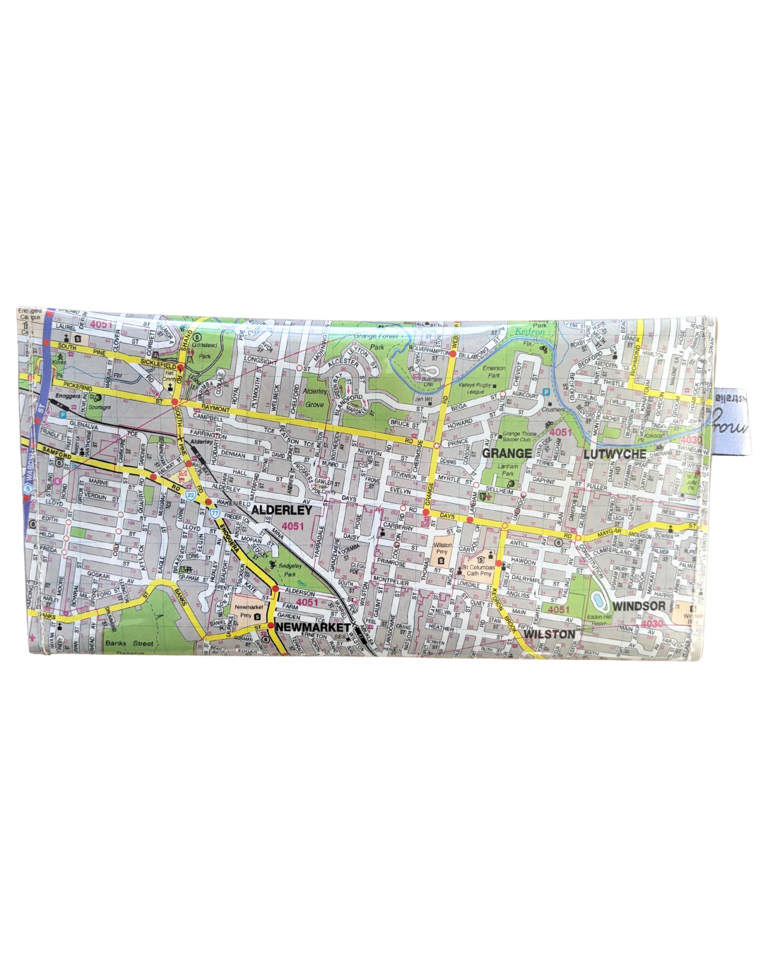 Recycled Street Map Wallet - Kelvin Grove, Newmarket and Surrounding Suburbs