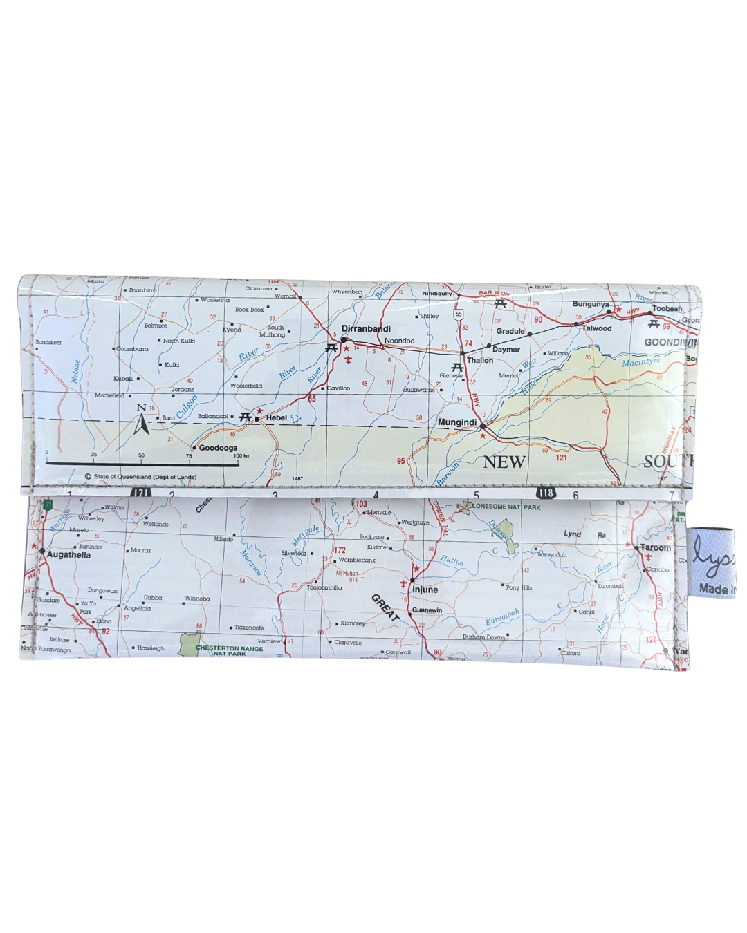 Recycled Map Wallet - QLD - Roma, Injune, Augathella, St George