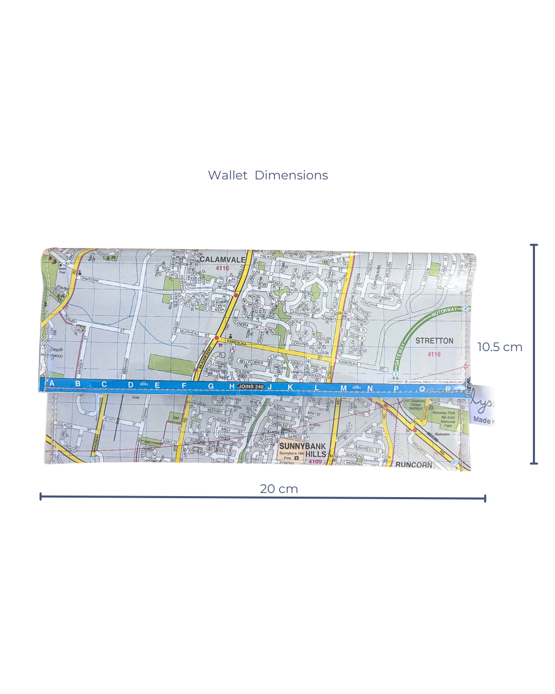 Recycled Street Map Wallet - Sunnybank, Calamvale, Runcorn, Algester