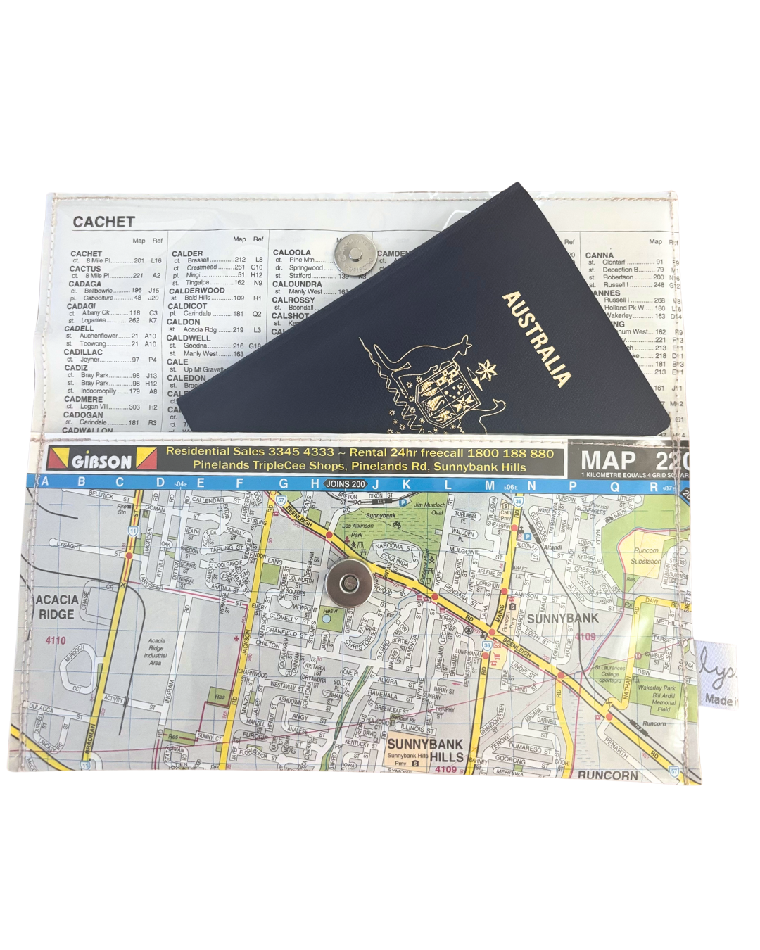 Recycled Street Map Wallet - Sunnybank, Calamvale, Runcorn, Algester