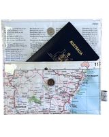 Recycled Map Wallet - NSW - Woollongong, Sydney, Newcastle, Port Macquarie