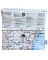 Recycled Map Wallet - NSW - Woollongong, Sydney, Newcastle, Port Macquarie
