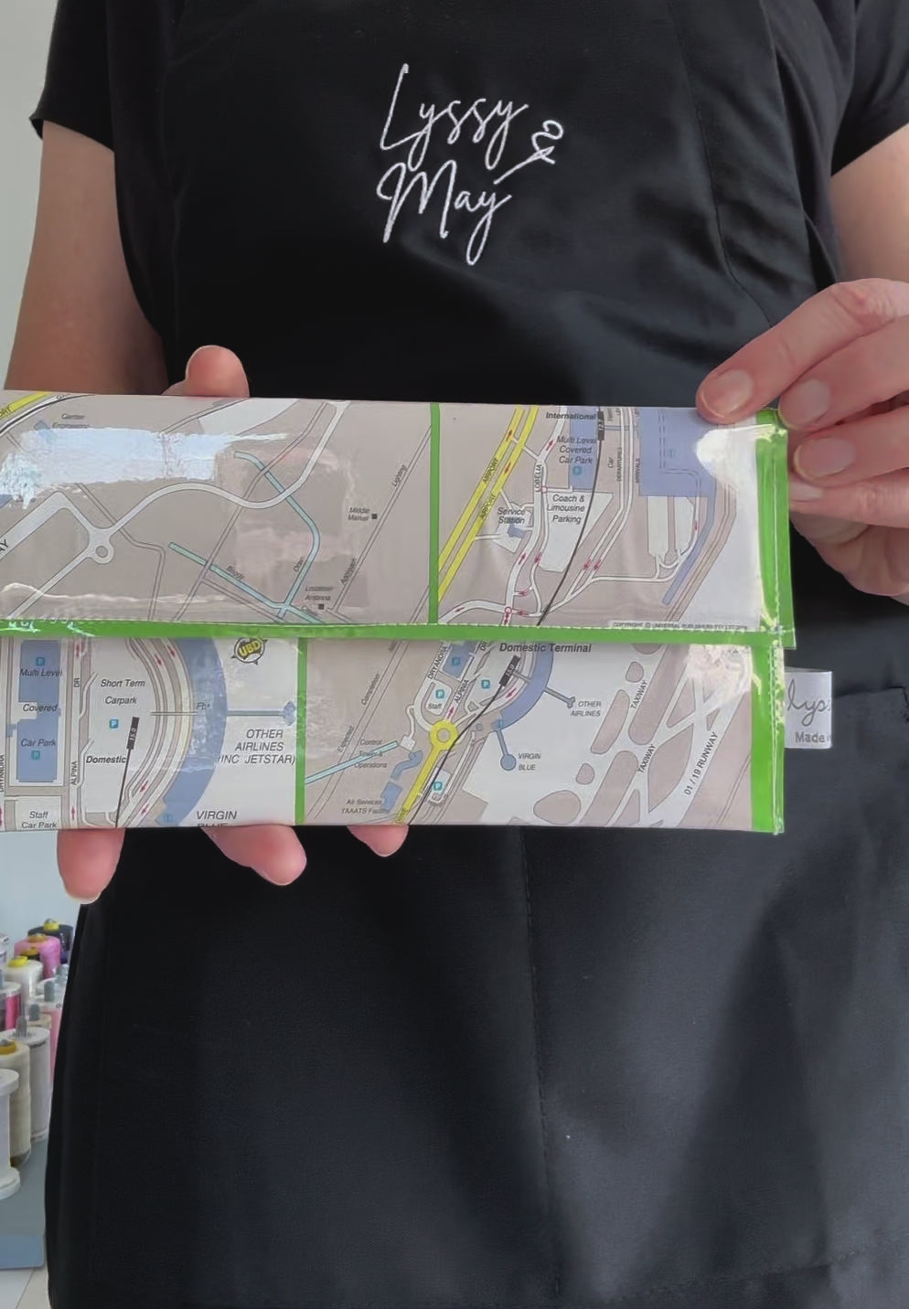 Recycled Street Map Wallet - Brisbane Airport