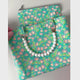 Charlotte in Green Floral Mini Fabric Bag + Matching Zip Purse