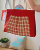 Handmade Penny Lane Pleated Tent Tote in Checked Linen