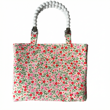 Sophia in Pink Floral  Mini Fabric Bag + Matching Zip Purse